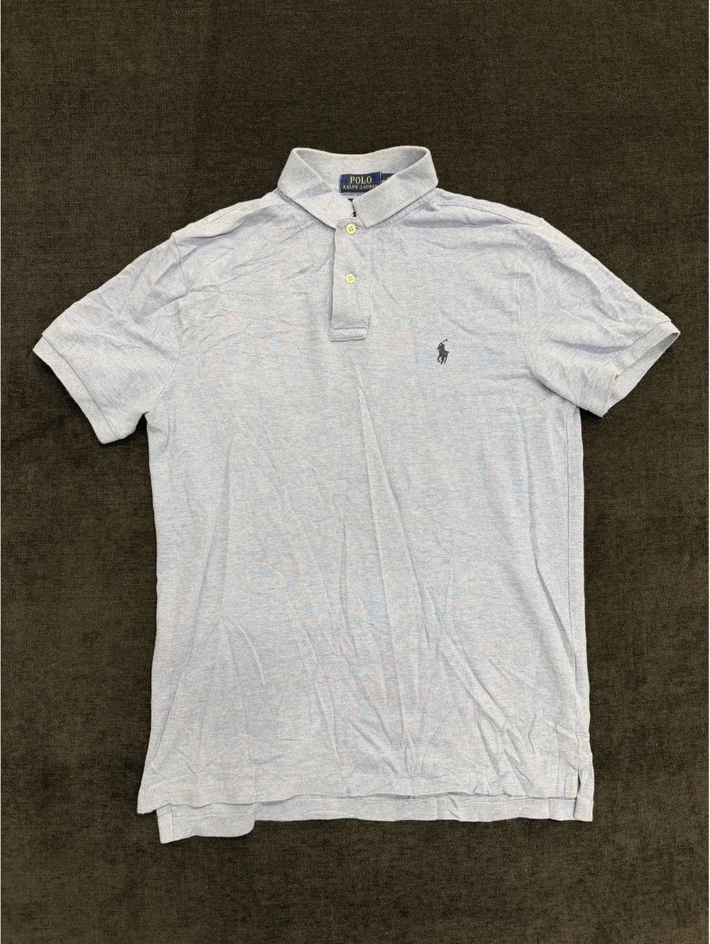 Polo Ralph Lauren Custom Slim Fit Light Blue Cotton Polo Shirt Medium